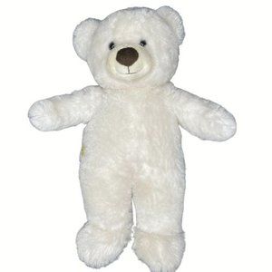 Build A Bear White / Cream Teddy Bear Brown Nose & Eyes 15" 2013